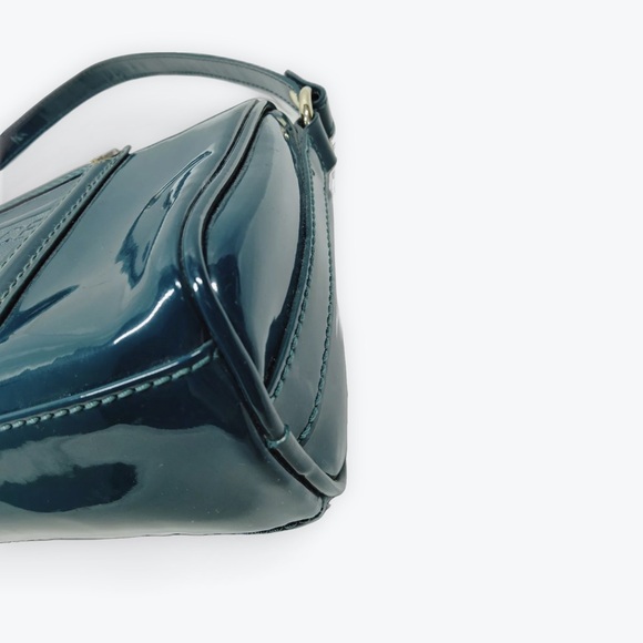 Auth Versace Jeans Emerald Green Patent Leather Mini Shoulder Bag - Picture 6 of 11